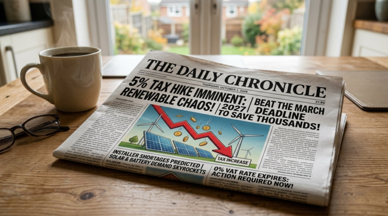 Beat the March 2027 VAT Hike: Save £500+ on Your Home Solar & Battery Installation