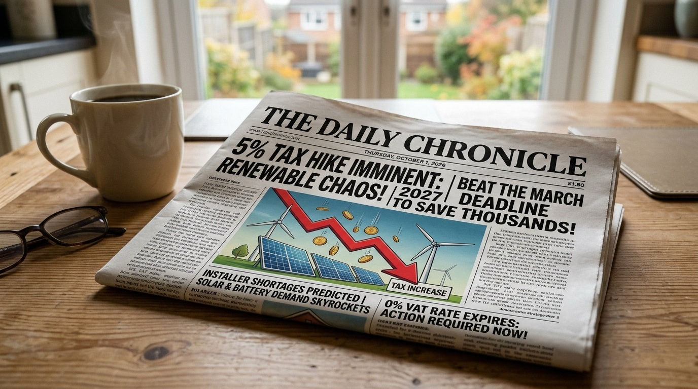 Beat the March 2027 VAT Hike: Save £500+ on Your Home Solar & Battery Installation